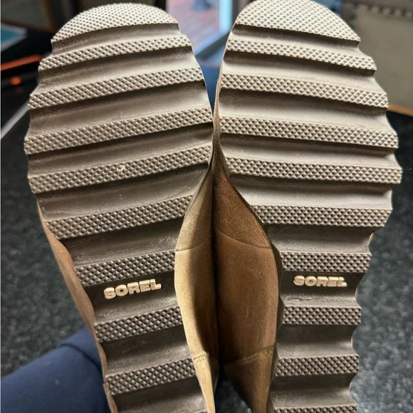 Sorel Leather Conquest Wedge Holiday Rose Gold SZ 7 - Picture 6 of 8